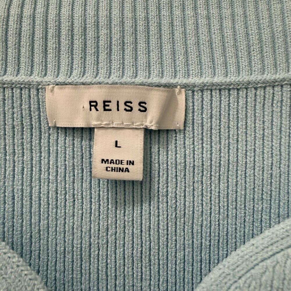Reiss Dani Ribbed Top Sweetheart Neckline Size L in Blue - Picture 4 of 6